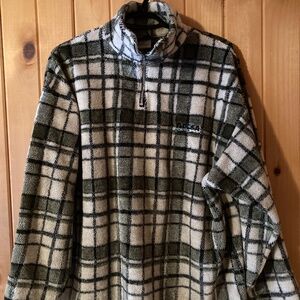 Vintage Plaid Half-Zip Fleece – Size Medium